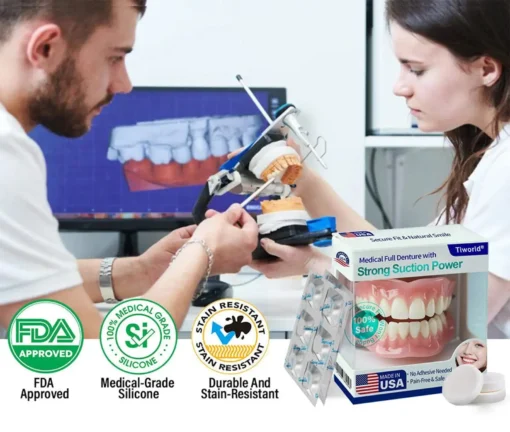 𝑇𝑖𝑤𝑜𝑟𝑙𝑑® Medical Full Denture with Strong Suction